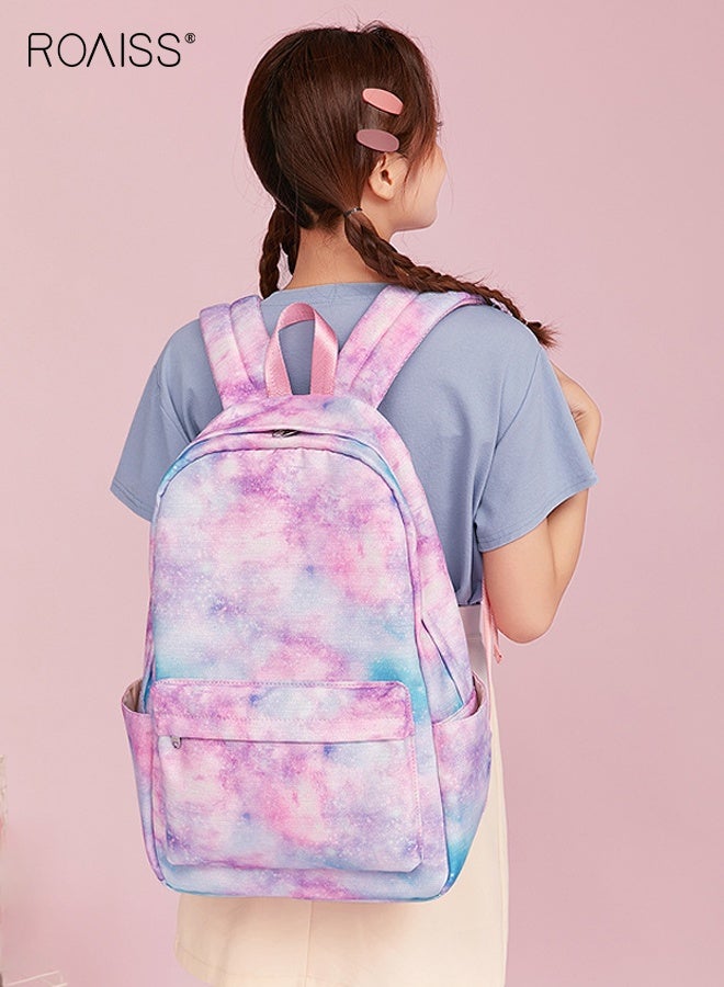 roaiss 3 Pcs Backpack Sets, Girls Fashion Bookbag Set with Lunch Bag and Pen Bag, Large Capacity School Bag with Multi Pockets, Lightweight Water Resistant Daypack, Suitable for Girls over 135cm in Height, 30*16*43cm, Pink - Image 3