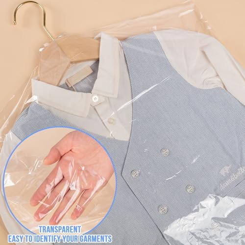 AYZTKUX 100 Pack Dry Cleaning Plastic Bags, Dry Cleaners Bags for Clothes, Clothes Covers for Home Storage, Travel, Moving (35.4 x 23.6 In) - Image 3