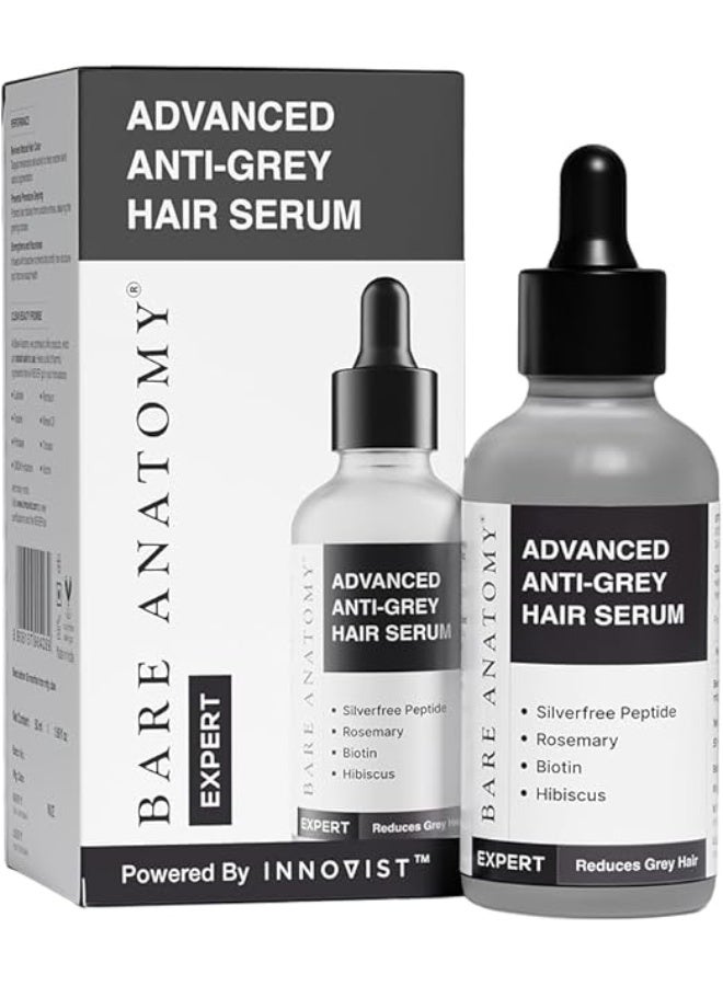 Advanced Anti-Grey Serum | Reduces Hair Greying | Silverfree Peptide + Biotin + Rosemary | Fast Absorbing, Odorless, Non-Sticky | Clinically proven formula For Men & Women | 50ml