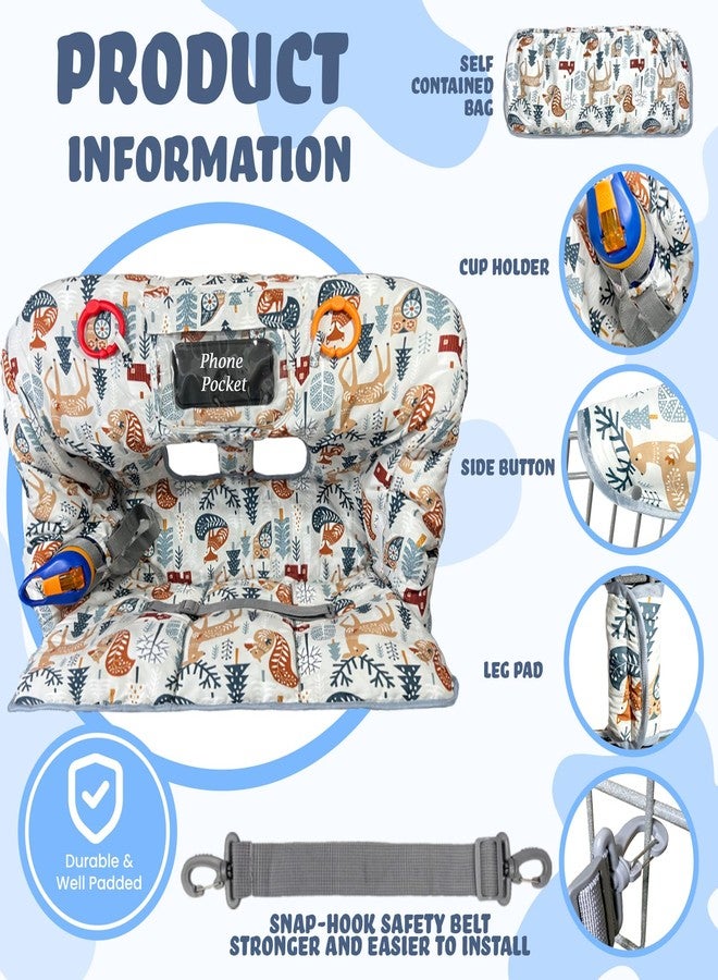 JOWEY Shopping Cart Cover for Baby Grocery Cart Cover for Baby boy and Baby Girl, High Chair Cover for Baby and Toddler, Baby Registry Gift - Waterproof - Extra Large - Cotton - Double Sided (Multi) - Image 3