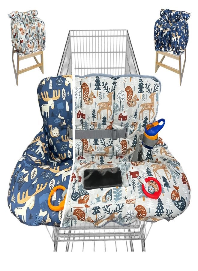 JOWEY Shopping Cart Cover for Baby Grocery Cart Cover for Baby boy and Baby Girl, High Chair Cover for Baby and Toddler, Baby Registry Gift - Waterproof - Extra Large - Cotton - Double Sided (Multi) - Image 1