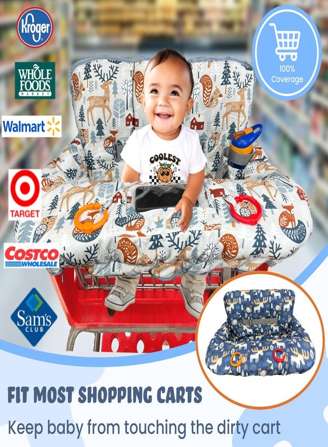 JOWEY Shopping Cart Cover for Baby Grocery Cart Cover for Baby boy and Baby Girl, High Chair Cover for Baby and Toddler, Baby Registry Gift - Waterproof - Extra Large - Cotton - Double Sided (Multi) - Image 4