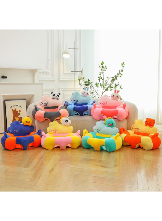 Cartoon Cloud Baby Learning Seat Infant Sitting Practice Artifact Anti-side Fall Sofa Chair-Specifications:Leather (no Filler)-Color:Strawberry Powder Rabbit - Image 2