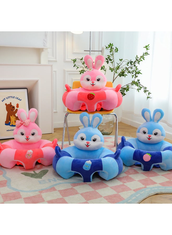 Cartoon Cloud Baby Learning Seat Infant Sitting Practice Artifact Anti-side Fall Sofa Chair-Specifications:Leather (no Filler)-Color:Strawberry Powder Rabbit - Image 4