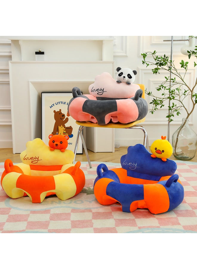 Cartoon Cloud Baby Learning Seat Infant Sitting Practice Artifact Anti-side Fall Sofa Chair-Specifications:Leather (no Filler)-Color:Strawberry Powder Rabbit - Image 5