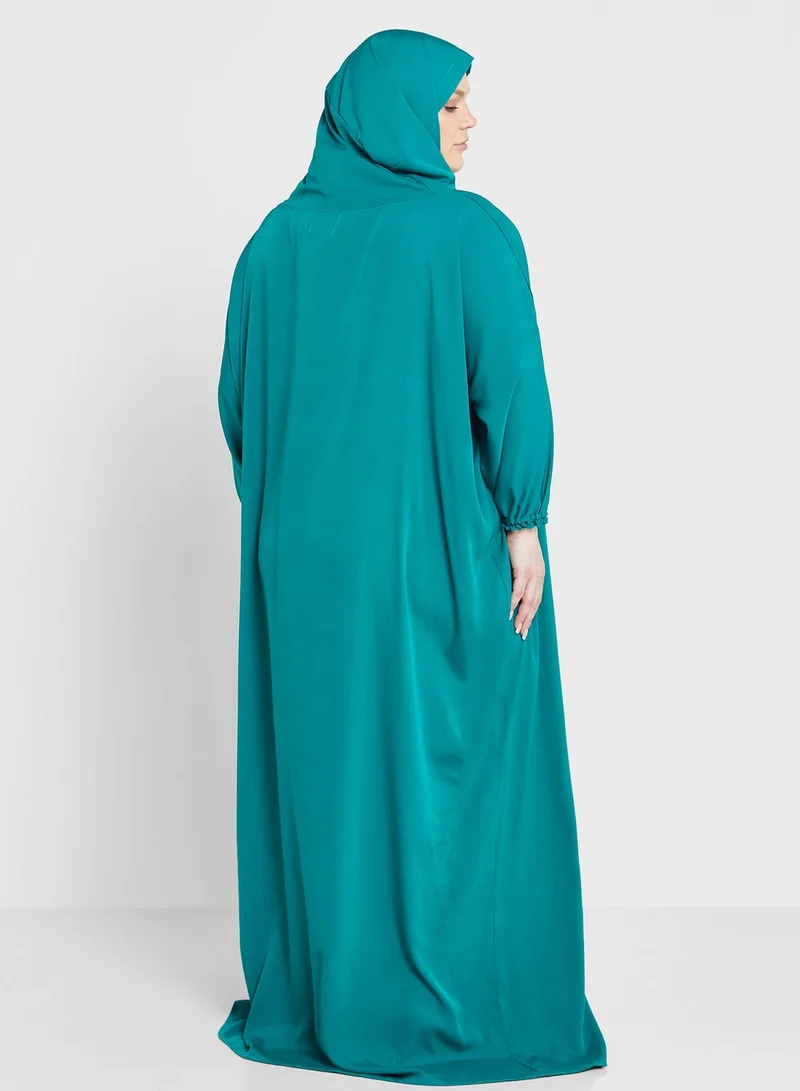 Hayas Closet Curve Embroidered Detail Cuff Prayer Dress