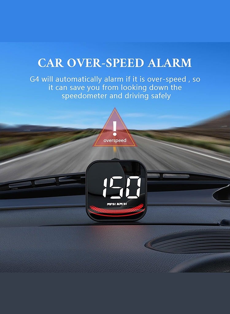 MR.SMART Mr Smart Digital Car Speedometer with Overspeed Alarm, GPS Navigation Display, MPH/KM/H, Colour-Changing Ambient Light - Image 3