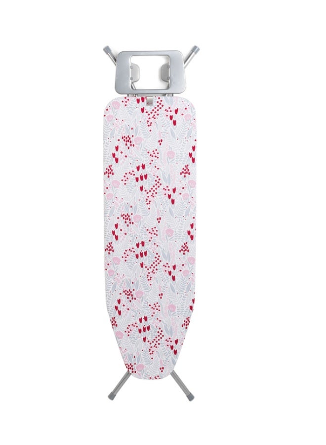 Bisbell Foldable Steam Ironing Board with Adjustable Height and Thick Cotton Cover – Floral Design - Image 2