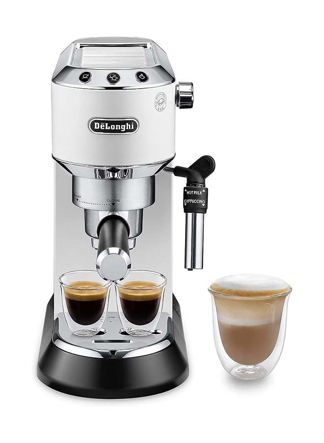 De'Longhi Dedica Pump Espresso Manual Coffee Machine | Cappuccino, Latte Macchiato With Milk Frother | Thermo Block Heating System For Accurate Temperature | Easy To Clean | EC685.W (White) 1 L 1350 W EC685.W White