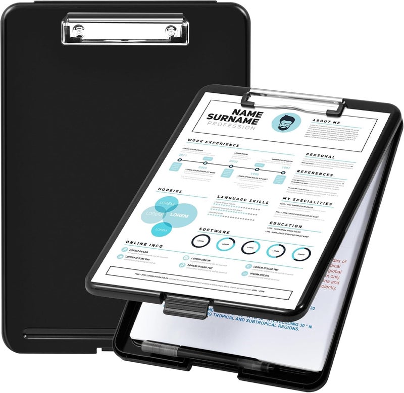 HVG TRADERS A4 Clipboards with Foldable Plastic Clipboard with Built-in Storage and Pen Holder - Ideal for School, Office, Travel - Perfect for Students, Teachers, Doctors, Nurses, Professionals - Image 1