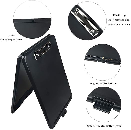 HVG TRADERS A4 Clipboards with Foldable Plastic Clipboard with Built-in Storage and Pen Holder - Ideal for School, Office, Travel - Perfect for Students, Teachers, Doctors, Nurses, Professionals - Image 3