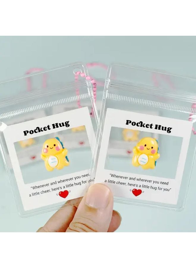 5 قطع من بطاقات العناق الجيبية الراتنجية الديناصور اللطيفة هدايا تشجيعية للأصدقاء والعائلة - Image 5