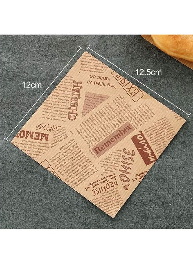 Kraft Paper Packing Bags, 100PCS Letters Printed Pastry Donut Bread Bags, Wedding Decoration Food Greaseproof Paper Bags, Sandwich Packing Bags - Image 2