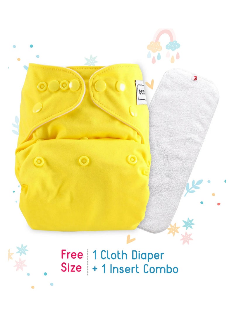 Babyhug Soft Cotton Reusable Cloth Diaper with Insert, Free Size - Yellow - pzsku/Z154A087930D9B5E9EC35Z/45/1741033902/c4094bb3-c487-469a-a320-843499bd5db3