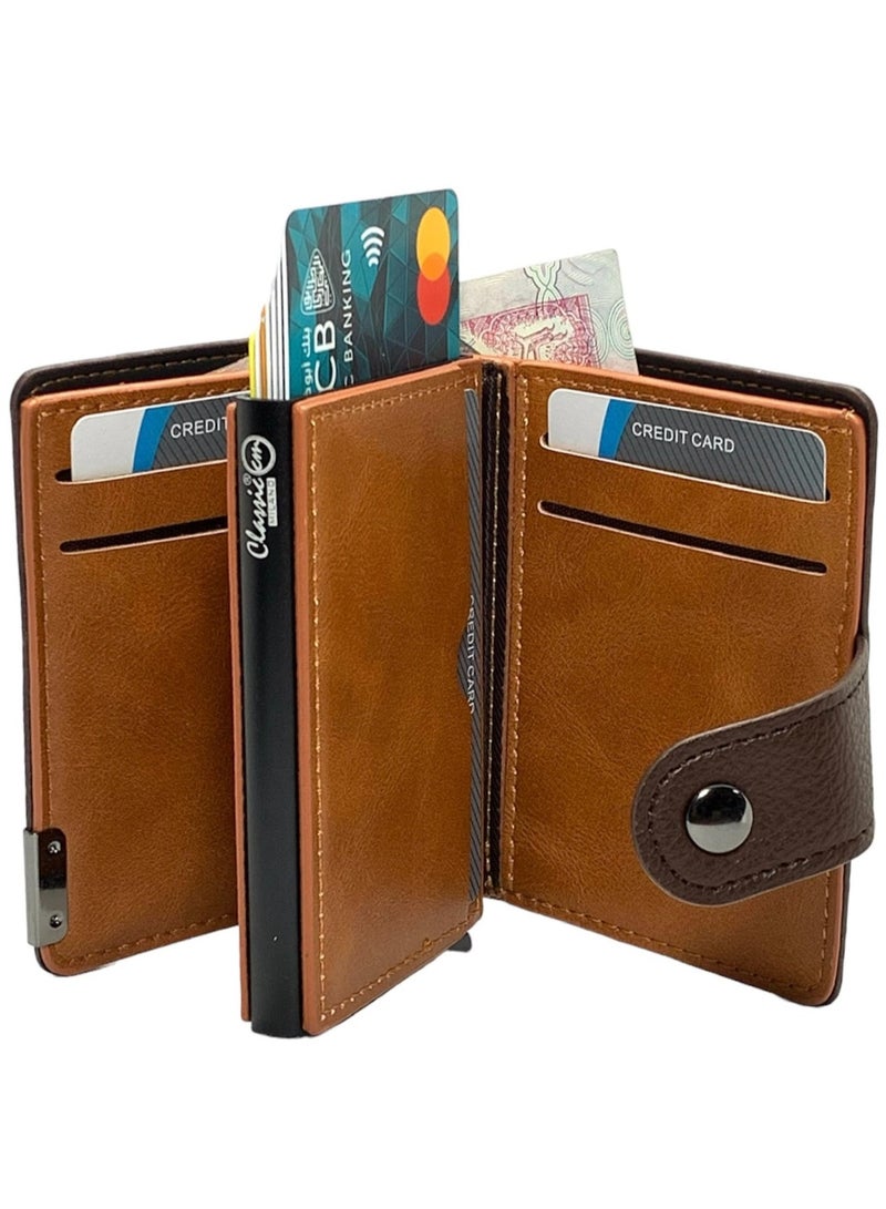 Classic Milano Classic Milano Faux Leather RFID Blocking Pop Up Wallet for Men and Women - Automatic Card Holder Wallet with Pop-up Design - Secure, Compact Credit Card Holder for Men - Stylish Wallet for Men & Women’s RFID Card Wallet  - Image 2
