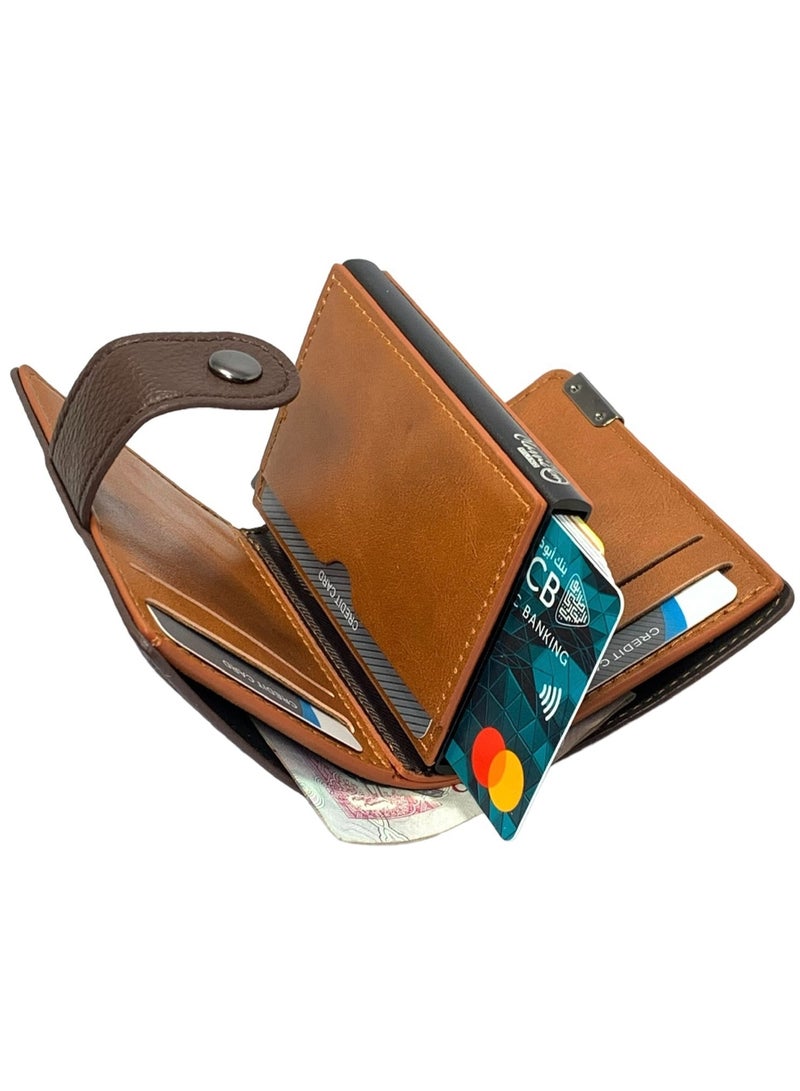 Classic Milano Classic Milano Faux Leather RFID Blocking Pop Up Wallet for Men and Women - Automatic Card Holder Wallet with Pop-up Design - Secure, Compact Credit Card Holder for Men - Stylish Wallet for Men & Women’s RFID Card Wallet  - Image 4