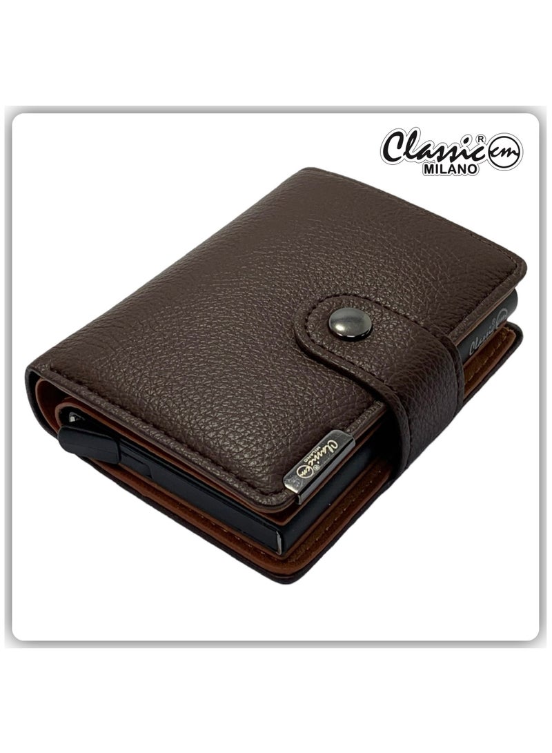 Classic Milano Classic Milano Faux Leather RFID Blocking Pop Up Wallet for Men and Women - Automatic Card Holder Wallet with Pop-up Design - Secure, Compact Credit Card Holder for Men - Stylish Wallet for Men & Women’s RFID Card Wallet  - Image 1