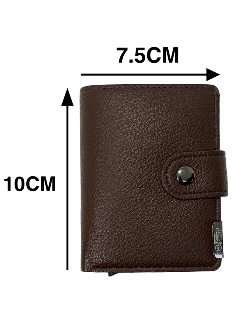 Classic Milano Classic Milano Faux Leather RFID Blocking Pop Up Wallet for Men and Women - Automatic Card Holder Wallet with Pop-up Design - Secure, Compact Credit Card Holder for Men - Stylish Wallet for Men & Women’s RFID Card Wallet  - Image 3