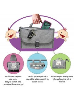 Snowie Soft ® Baby Changing Mat With Organizer Bags, Foldable And Detachable Changing Pad For Baby Diaper Bag, Changing Table Pad. One-Hand Diaper Change Pad. Baby Shower Gifts, Newborn Baby Essentials  - Image 2