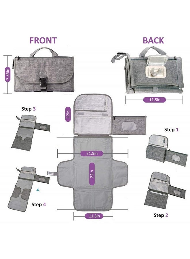 Snowie Soft ® Baby Changing Mat With Organizer Bags, Foldable And Detachable Changing Pad For Baby Diaper Bag, Changing Table Pad. One-Hand Diaper Change Pad. Baby Shower Gifts, Newborn Baby Essentials  - Image 4