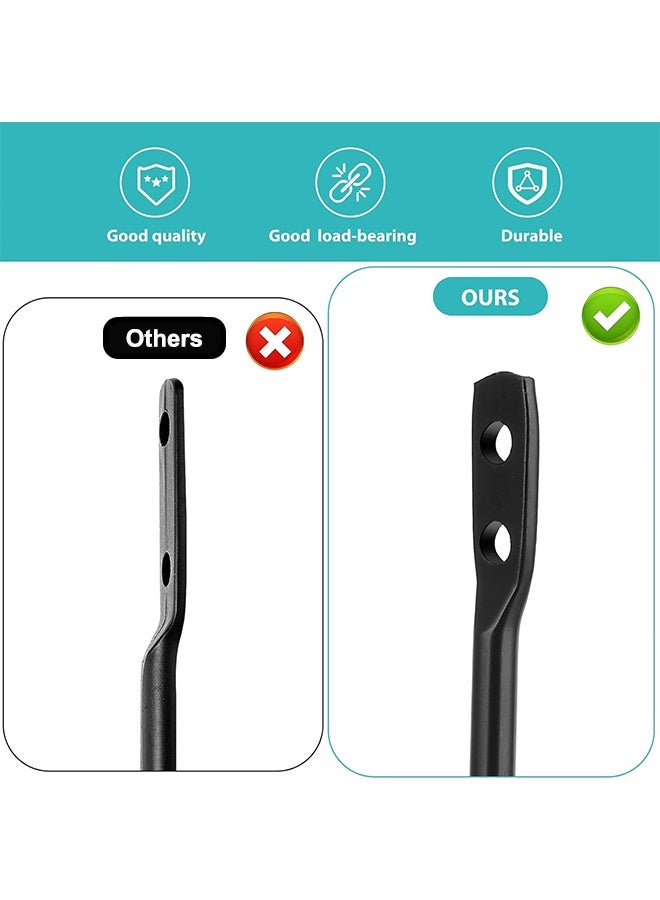 8 قطع من أربطة الستائر، خطافات تثبيت الستائر على الحائط، مثبتات ستائر سوداء على شكل حرف U، خطافات ستائر معدنية سوداء مزخرفة للستائر، حاملات ربطات الستائر المثبتة على الحائط تأتي مع براغي - Image 3