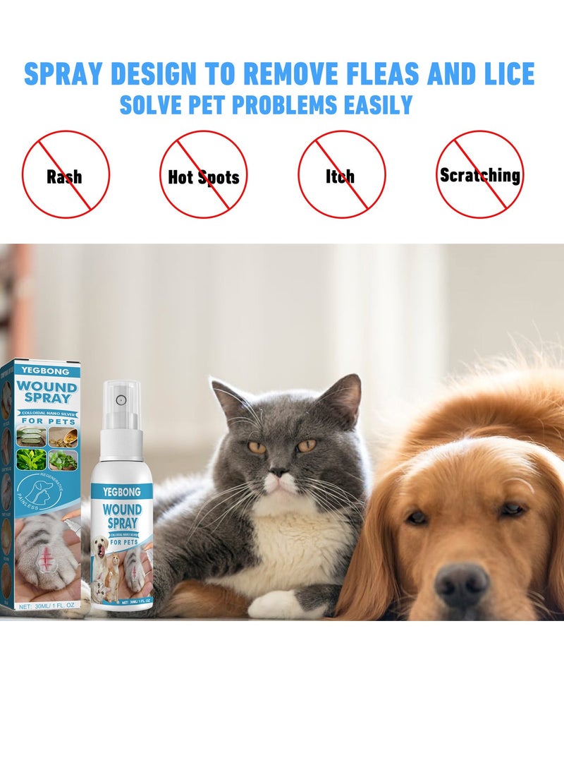ييبونغ بخاخ جروح للحيوانات الأليفة لعلاج جروح الكلاب والقطط والطفح الجلدي، محلول مضاد للبكتيريا لإصلاح الطحالب - Image 4