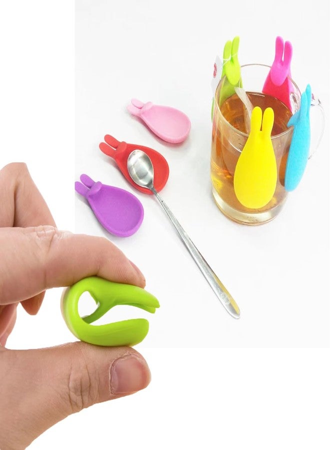 UtySty 7 Pack Tea Bag String Holder Silicone Snail Tea Bags Holder Drink Marker with Mixing Spoon Rest for Disposable Tea Filter Bags Loose Tea Infusers Drawstring Loose Leaf Filters Iced Tea Bags - Image 4