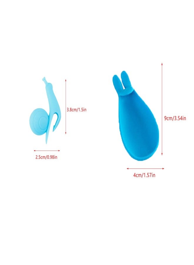 UtySty 7 Pack Tea Bag String Holder Silicone Snail Tea Bags Holder Drink Marker with Mixing Spoon Rest for Disposable Tea Filter Bags Loose Tea Infusers Drawstring Loose Leaf Filters Iced Tea Bags - Image 2