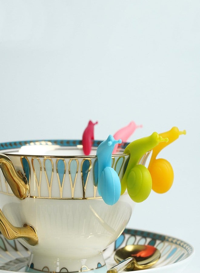 UtySty 7 Pack Tea Bag String Holder Silicone Snail Tea Bags Holder Drink Marker with Mixing Spoon Rest for Disposable Tea Filter Bags Loose Tea Infusers Drawstring Loose Leaf Filters Iced Tea Bags - Image 5