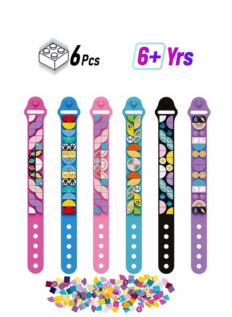 Excefore Bracelets, Kids Building Blocks Dots Bracelets, DIY Creative Craft Bracelet Making Kit for Kids, Friendship Bracelets, Dots Construction Toys Kit for Birthday for Girls Boys 6PCS - Image 1