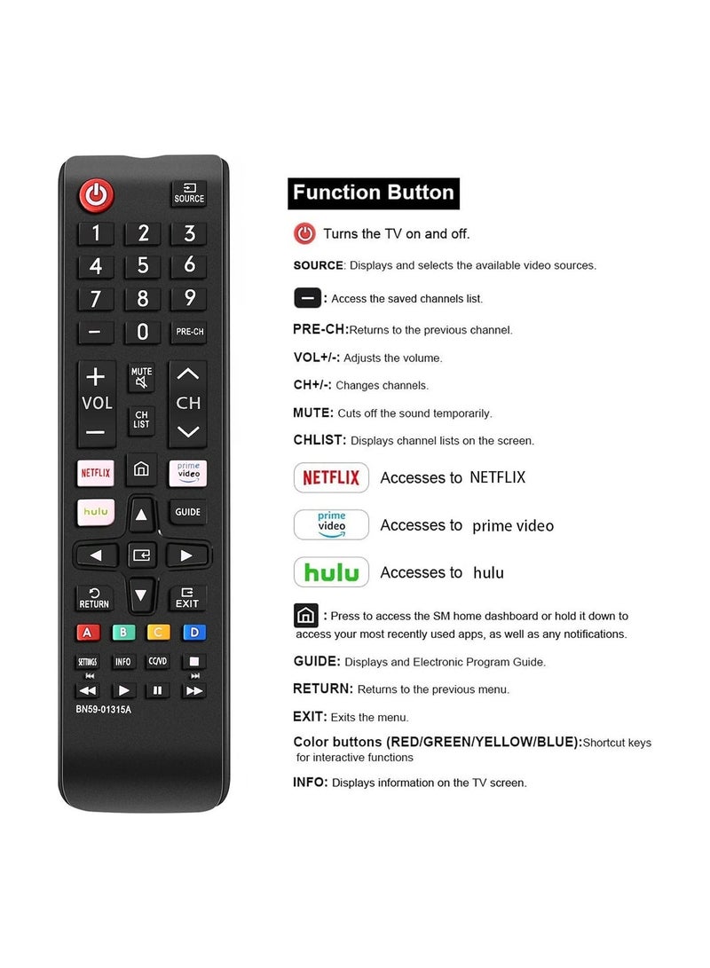 Samsung TV Remote,Newest Universal Remote Control for All Samsung TV Remote Compatible All Samsung LCD LED HDTV 3D Smart TVs Models - Image 2