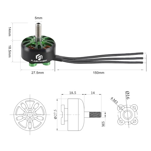 FLASH HOBBY Arthur 2207.5 Outrunner Brushless Motor 2450KV 2-4S Drone Motor for RC Models FPV Quadcopter Multicopters Fixed-Wing - Image 2