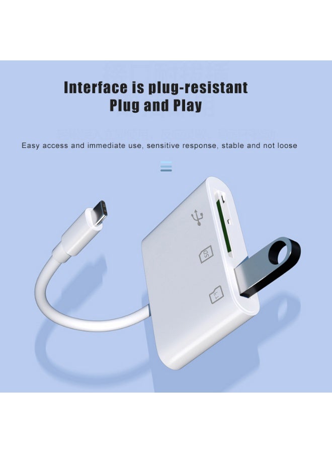 حياة الكثبان قارئ بطاقات SD متعدد الوظائف 3 في 1 بمنفذ USB-C، قارئ بطاقات من النوع C لأجهزة USB-C، محول بطاقات TF يدعم القراءة والكتابة المزدوجة - Image 4