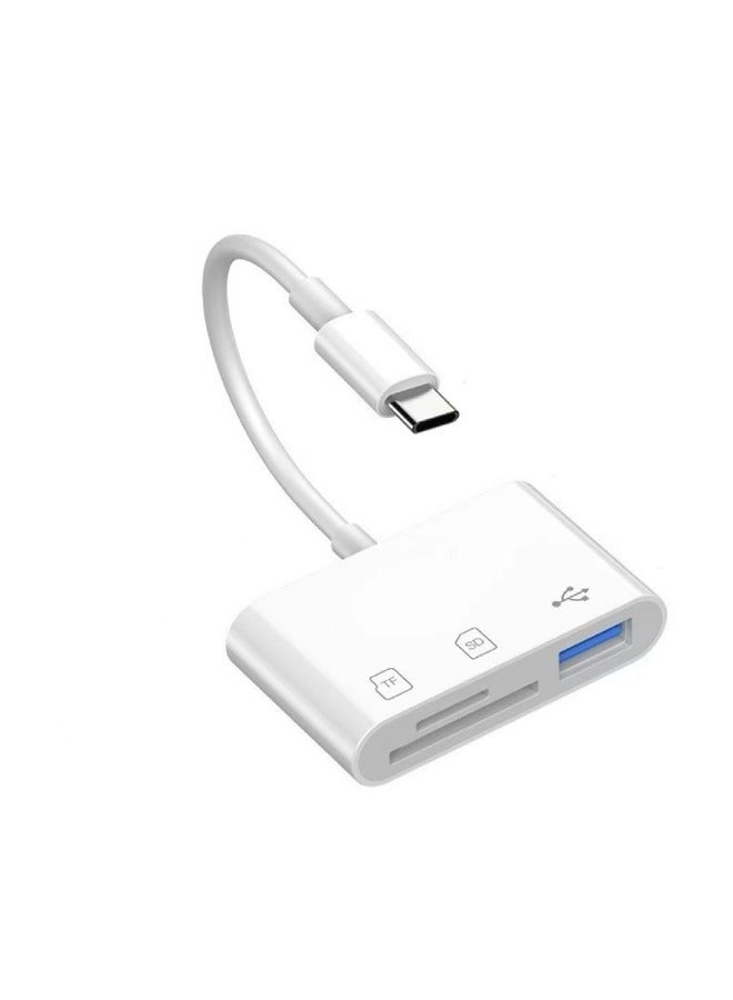 حياة الكثبان قارئ بطاقات SD متعدد الوظائف 3 في 1 بمنفذ USB-C، قارئ بطاقات من النوع C لأجهزة USB-C، محول بطاقات TF يدعم القراءة والكتابة المزدوجة - Image 1
