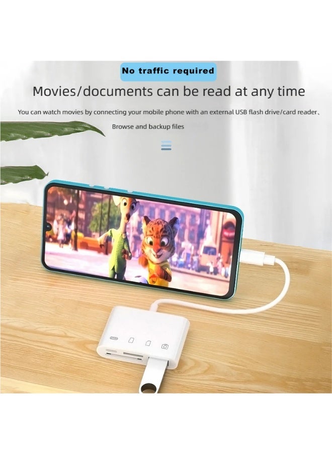 حياة الكثبان قارئ بطاقات SD متعدد الوظائف 3 في 1 بمنفذ USB-C، قارئ بطاقات من النوع C لأجهزة USB-C، محول بطاقات TF يدعم القراءة والكتابة المزدوجة - Image 3