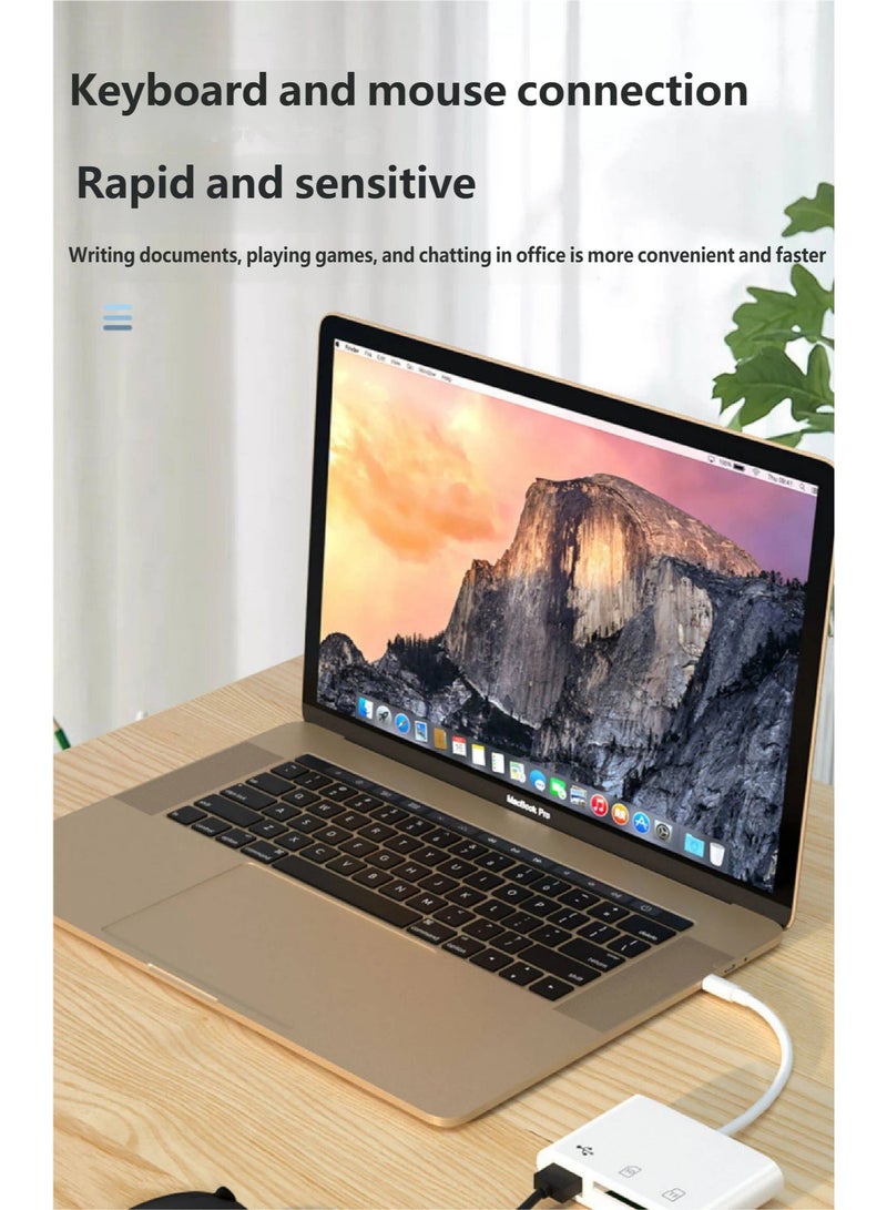 حياة الكثبان قارئ بطاقات SD متعدد الوظائف 3 في 1 بمنفذ USB-C، قارئ بطاقات من النوع C لأجهزة USB-C، محول بطاقات TF يدعم القراءة والكتابة المزدوجة - Image 2