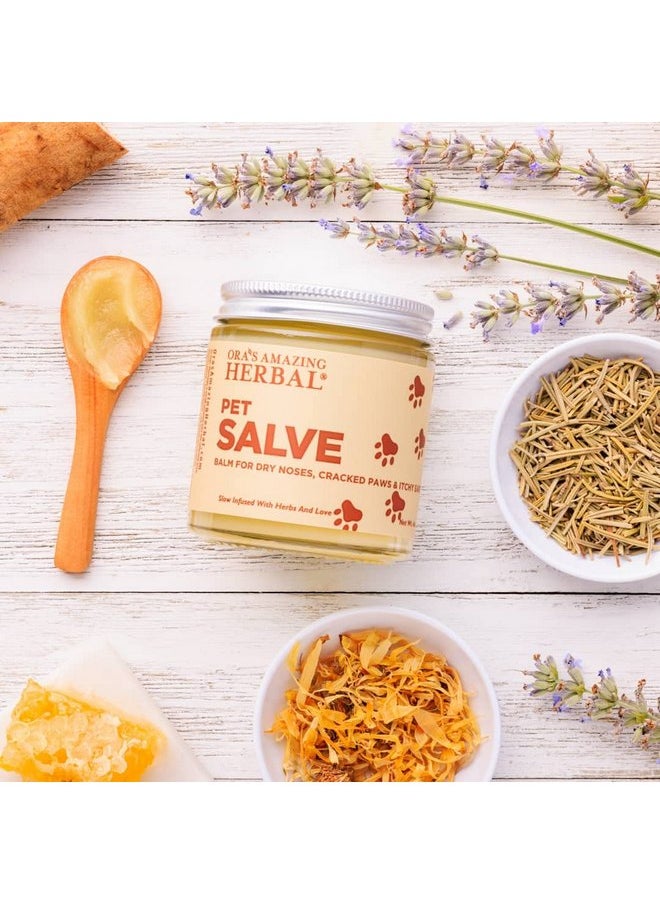 Ora's Amazing Herbal - Pet Salve, Dog Paw Balm, Dry Noses Cracked Paws, Hot Spots, Itchy Ears, Lightly Scented with Lavender Essential Oil and Rosemary, Cruelty-Free, No Tea Tree Oil, Safe for Pets, Ora's Amazing Herbal 4oz - Image 1