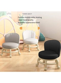 Seafront Seafront Low Roller Seat Stool Short Small Stool Chair Movable Mini Stool for Fitness Dark Gray Home Garden Benches Stools Stool Chair 360 Comfortable Small Wheels Chair  - Image 4