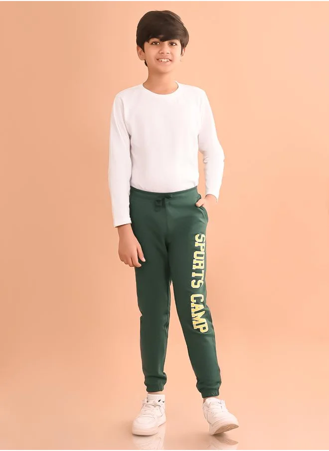 ليلك Slogan Print Ankle Length Joggers