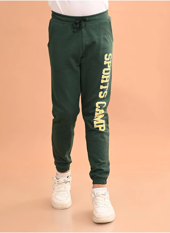 ليلك Slogan Print Ankle Length Joggers