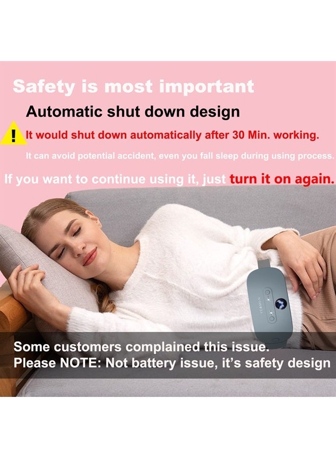 Yeamon Portable Cordless Electric Waist Belt Device, Fast Heating Pad with 3 Heat Levels and 3 Massage Modes, Back or Belly Heating Pad for Women and Girl - Image 2