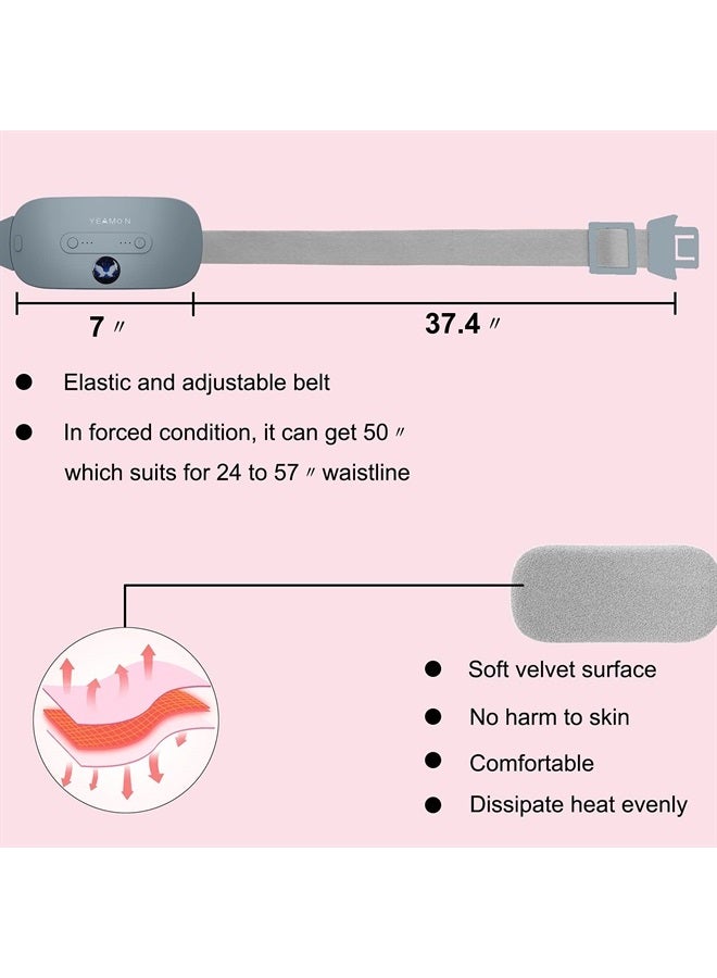 Yeamon Portable Cordless Electric Waist Belt Device, Fast Heating Pad with 3 Heat Levels and 3 Massage Modes, Back or Belly Heating Pad for Women and Girl - Image 5