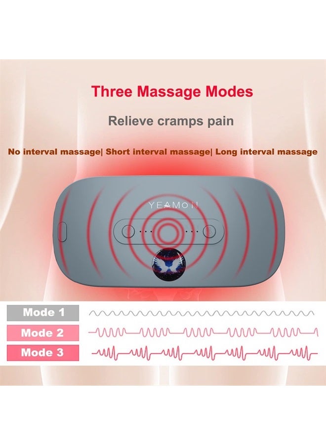 Yeamon Portable Cordless Electric Waist Belt Device, Fast Heating Pad with 3 Heat Levels and 3 Massage Modes, Back or Belly Heating Pad for Women and Girl - Image 3