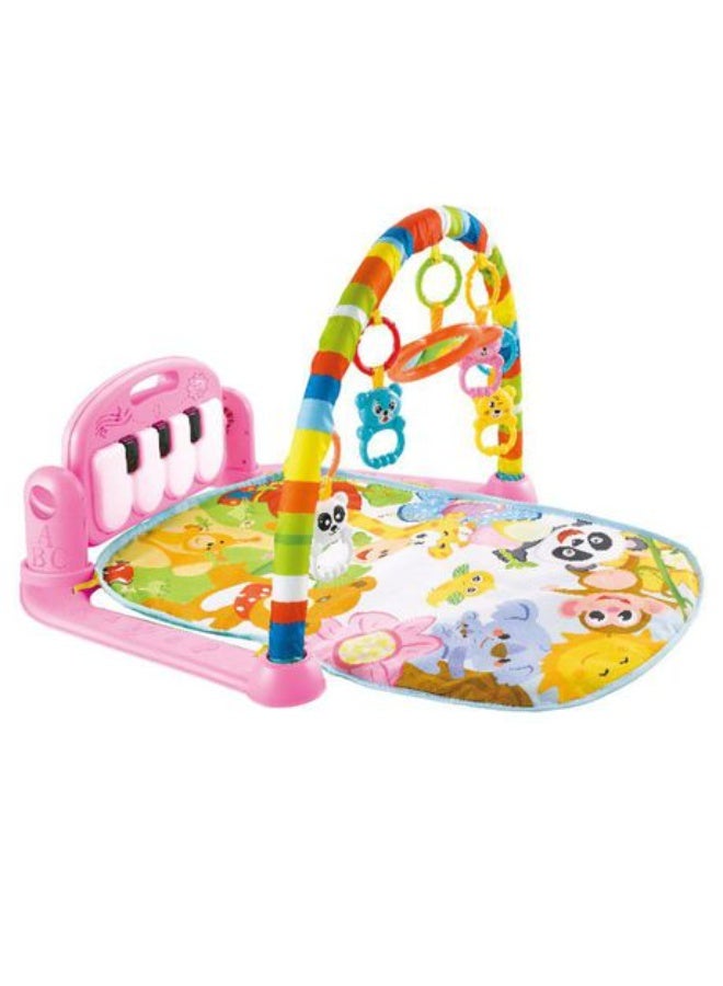 LONGMIRE 3-in-1 Baby Play Mat Gym and Fitness Rack - Kick & Play Piano Gym with Musical Keyboard, Soft Activity Mat, and Colorful Hanging Rattles with Lights for Newborns and Toddlers - Image 2