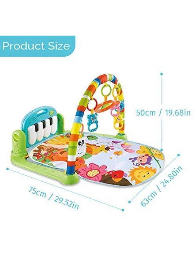 LONGMIRE 3-in-1 Baby Play Mat Gym and Fitness Rack - Kick & Play Piano Gym with Musical Keyboard, Soft Activity Mat, and Colorful Hanging Rattles with Lights for Newborns and Toddlers - Image 3