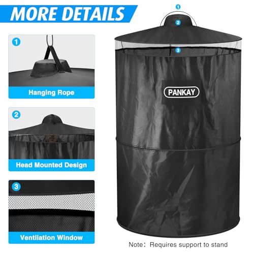 PANKAY Pop Up Privacy Tent, Portable Outdoor Camping Bathroom Toilet Tent, Collapsible Shelter for Camping & Emergency – Lightweight & Sturdy, Easy Set Up, Foldable - with Carry Bag - Image 3