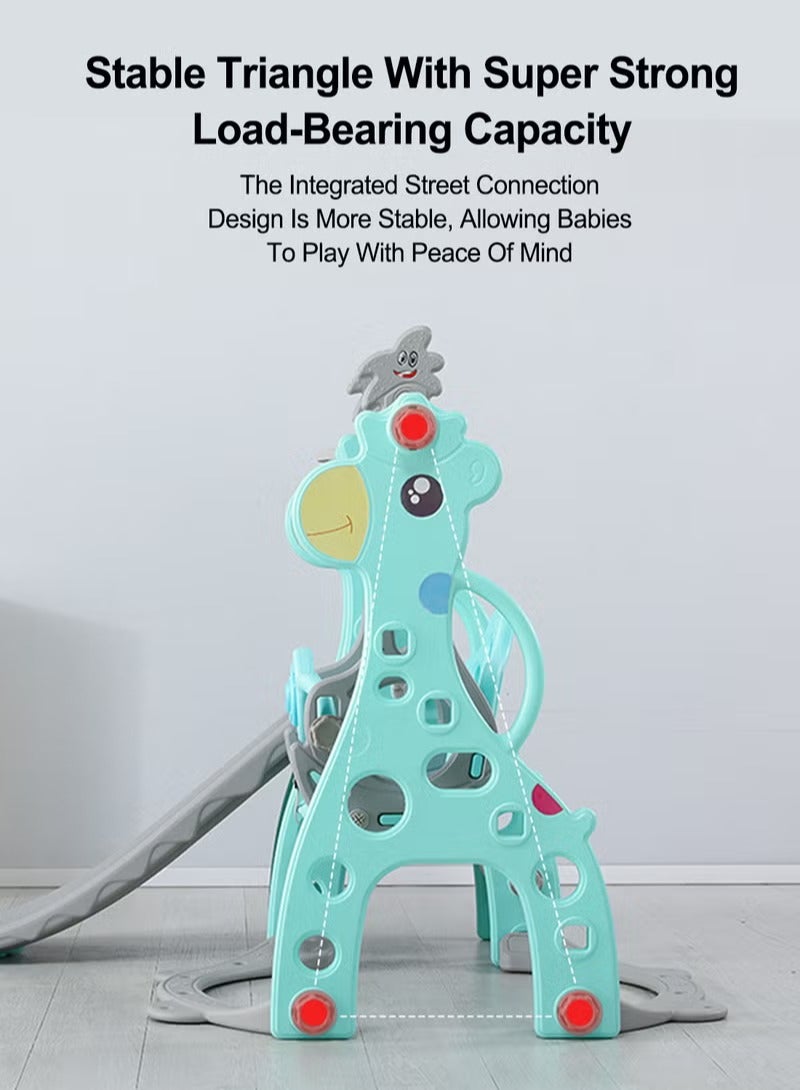 XiuWoo 4 in 1 Toddler Slide and Swing Set, Freestanding Slides Kids Climber Slide Playset with Basketball Hoop , Extra Long Slide, Children Toy Game for Indoor Outdoor Playground Backyard - Image 3