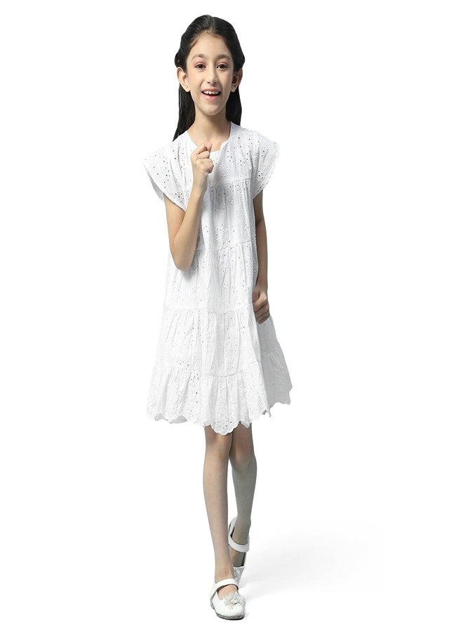 BIBA Girl Solid Tired Kid(KW5136_White_9) - Image 1