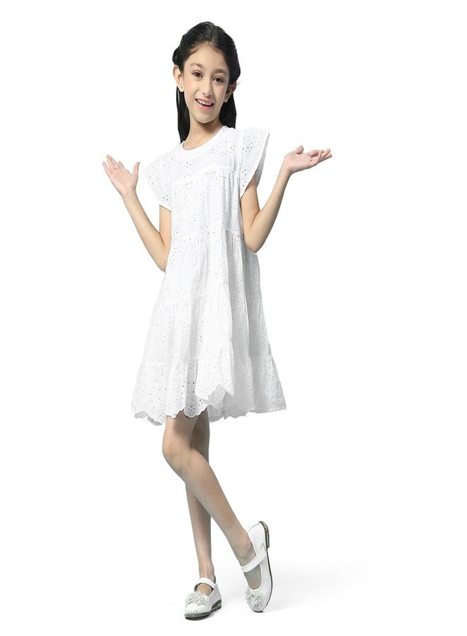 BIBA Girl Solid Tired Kid(KW5136_White_9) - Image 5