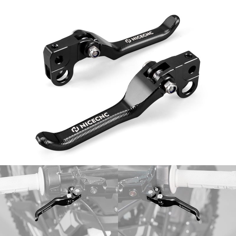 NICECNC Brake Levers Folding Front Rear Brake Levers Compatible with Surron Light bee XS L1E Motorcycle Aluminum CNC Brake Lever Compatible with Segway X160 X260 See Fitment